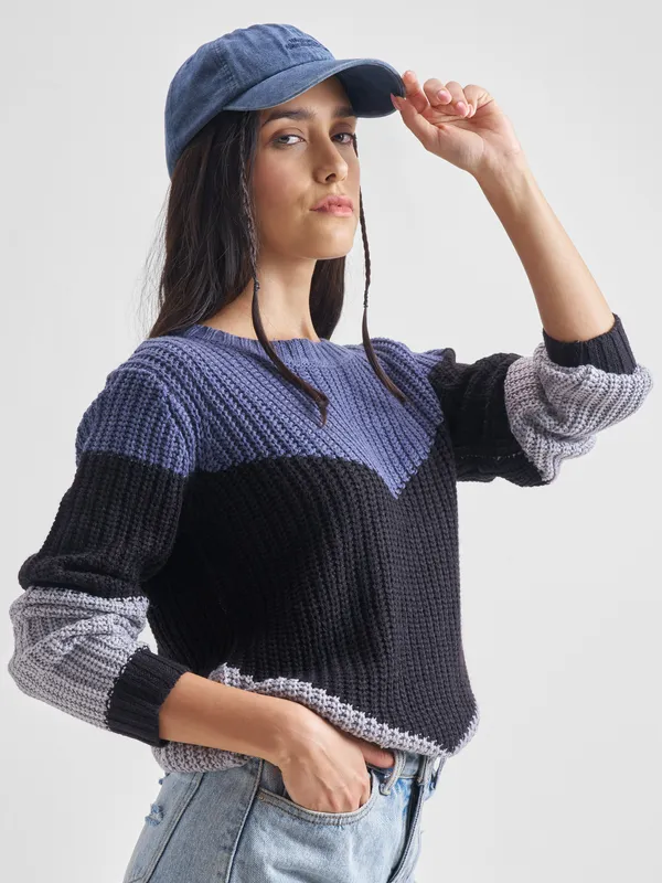 Women Colourblocked Sweater