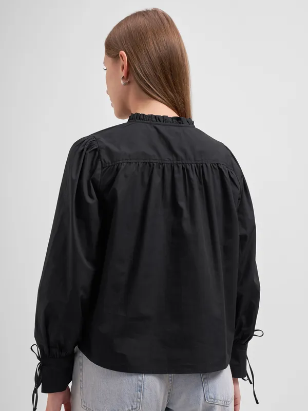 Tokyo Talkies Women Black Solid Regular Top