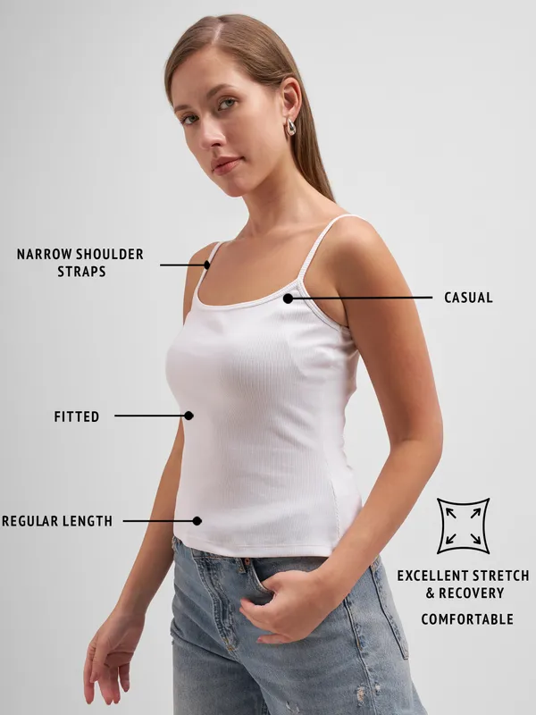 Tokyo Talkies Women White Solid Regular Top