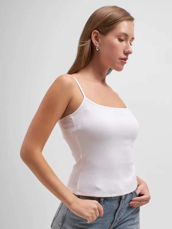 Tokyo Talkies Women White Solid Regular Top