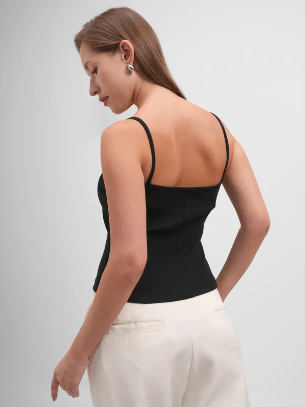 Tokyo Talkies Women Black Solid Regular Top