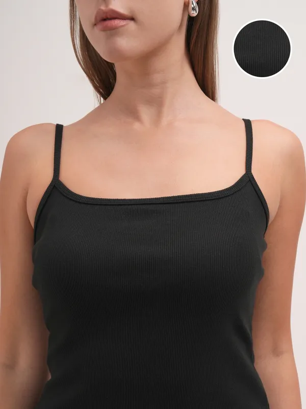 Tokyo Talkies Women Black Solid Regular Top