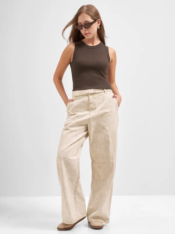 Tokyo Talkies Women Brown Solid Regular Top