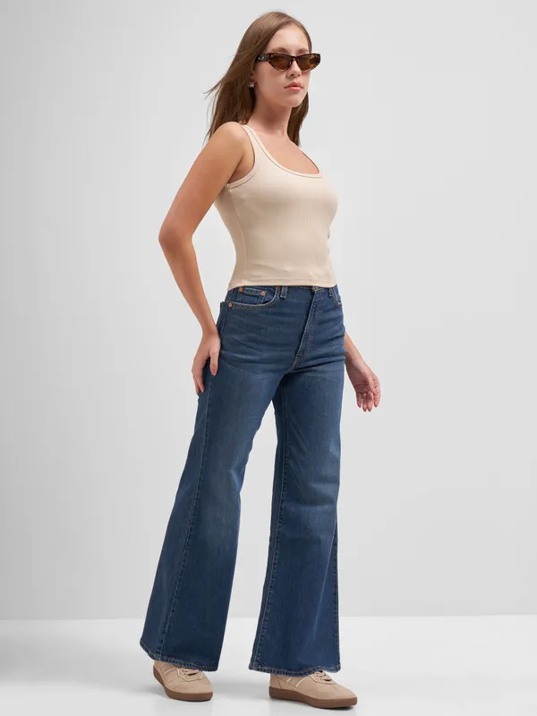 Tokyo Talkies Women Beige Solid Regular Top