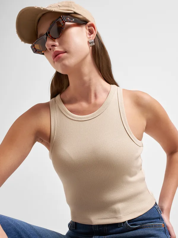 Tokyo Talkies Women Brown Solid Regular Top