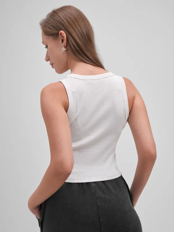 Tokyo Talkies Women Grey Solid Regular Top