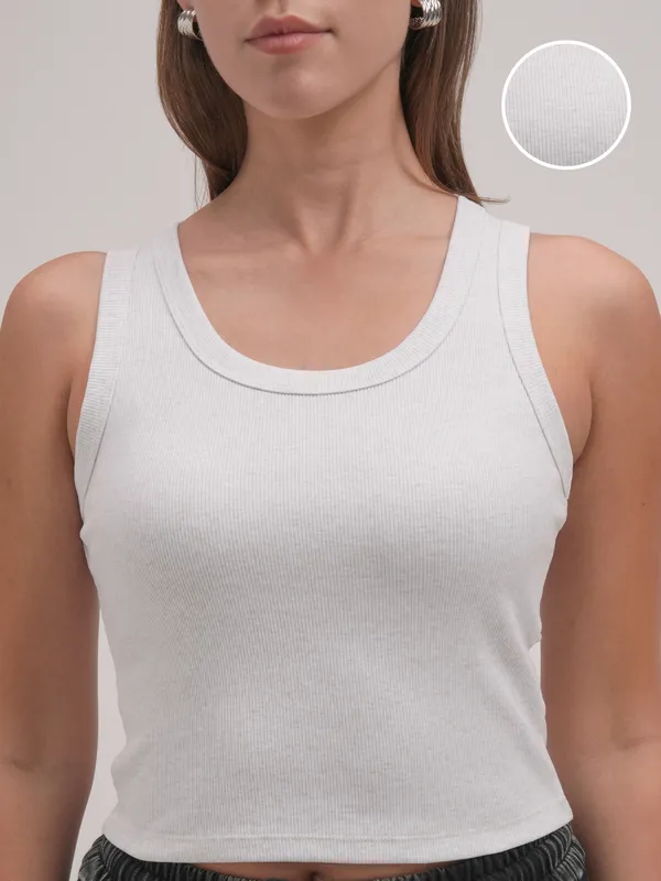 Tokyo Talkies Women Grey Solid Regular Top