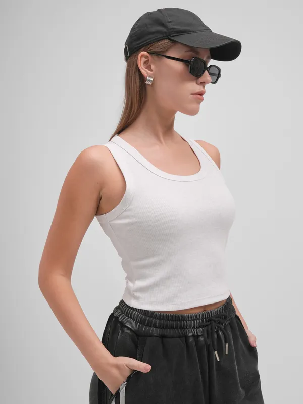 Tokyo Talkies Women Grey Solid Regular Top