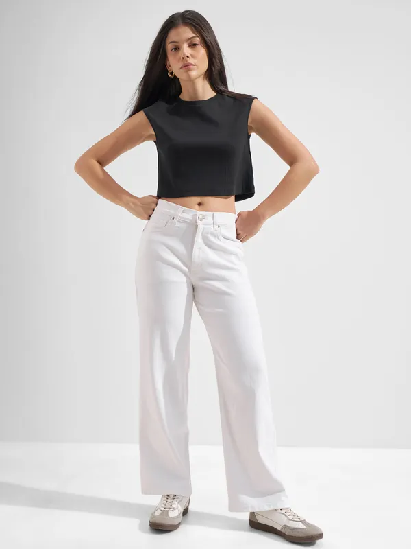 Tokyo Talkies Women Black Solid Regular Top