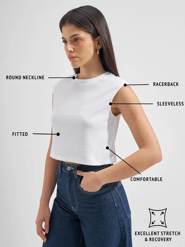 Tokyo Talkies Women White Solid Regular Top