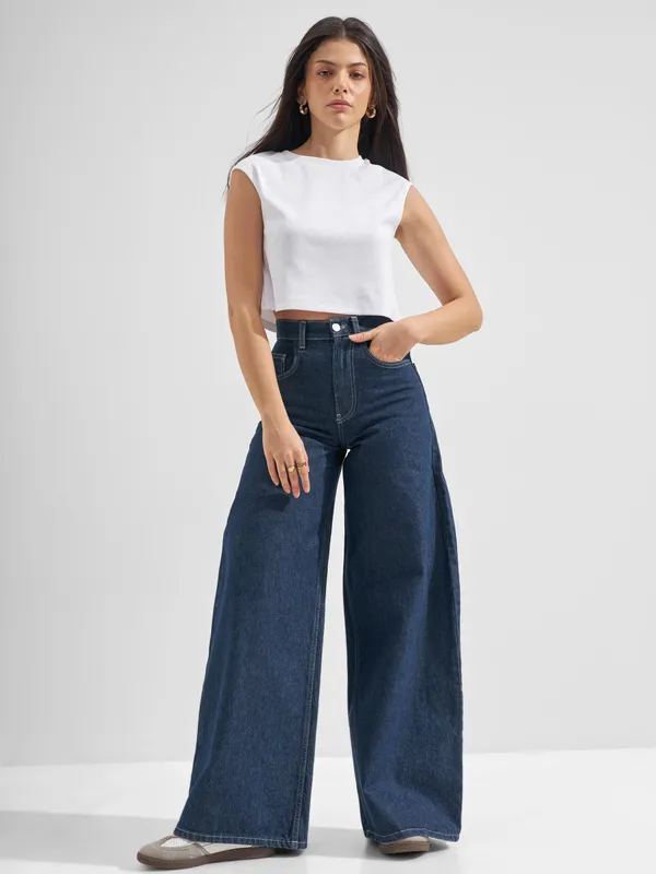 Tokyo Talkies Women White Solid Regular Top