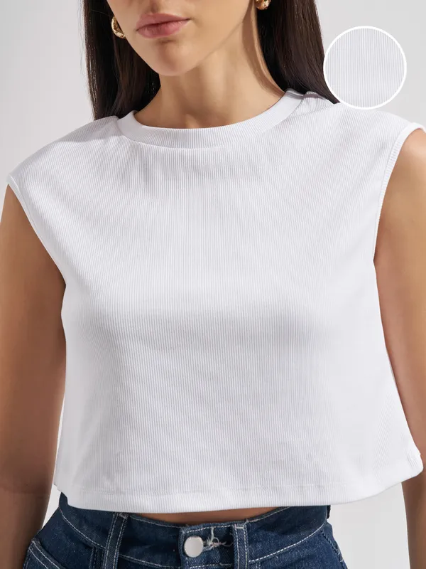 Tokyo Talkies Women White Solid Regular Top