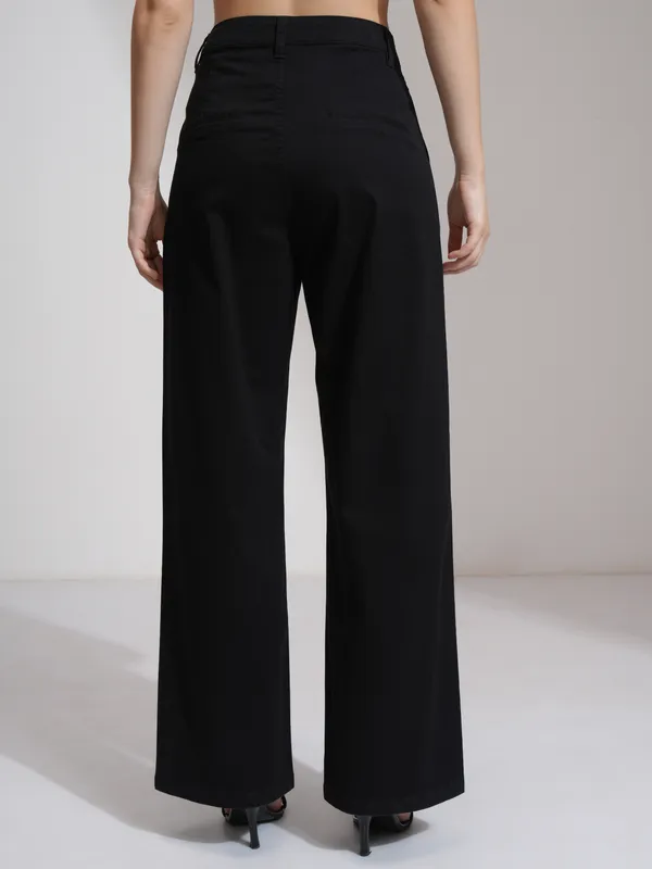 Tokyo Talies Women Black Solid Flared Casual Trouser