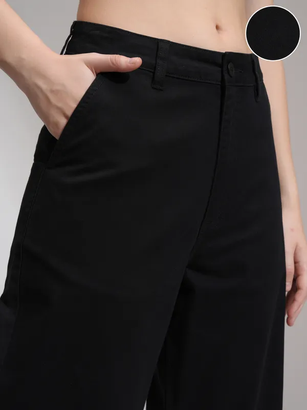 Tokyo Talies Women Black Solid Flared Casual Trouser