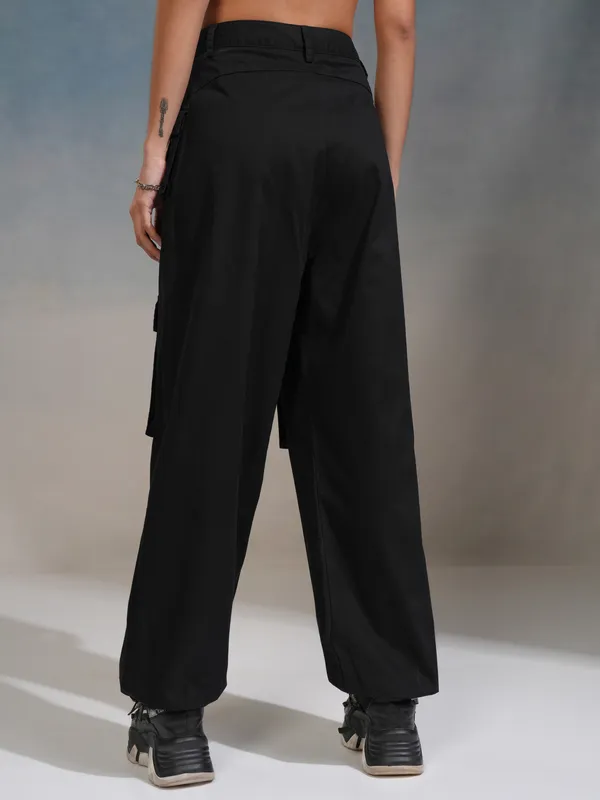 Tokyo Talkies Women Black Solid Flared Casual Trouser