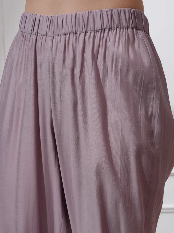 Vishudh Women Mauve Kurta With Palazzos And Dupatta