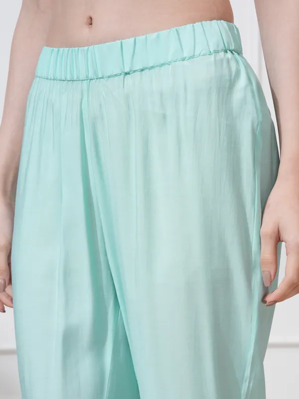 Vishudh Women Blue Embroidered Kurta With Trouser