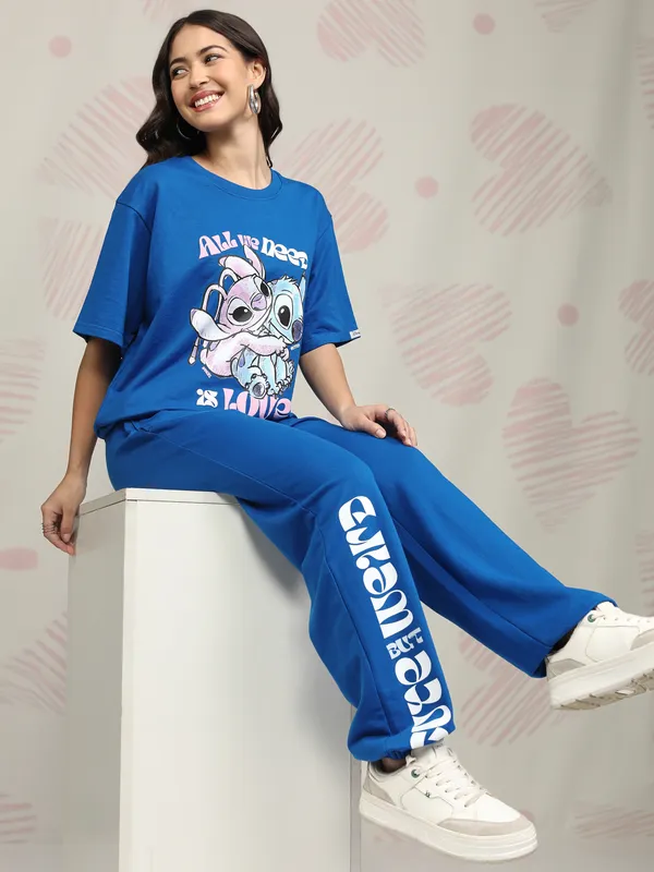 Stitch Women T-shirt With Joggers Co-Ords