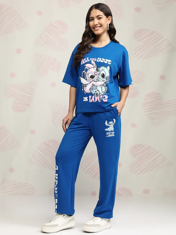 Stitch Women T-shirt With Joggers Co-Ords