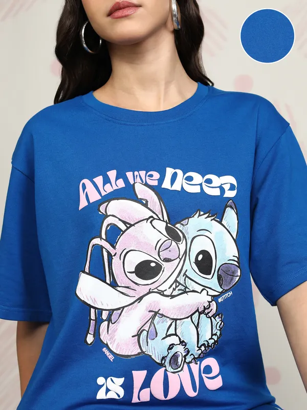 Stitch Women T-shirt With Joggers Co-Ords