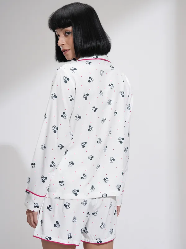 Mickey Mouse Women Shirt With Shorts Co-Ords