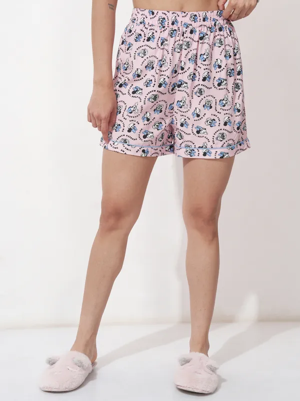 Disney By Tokyo Talkies Women Blue Minnie Mouse Top With Short