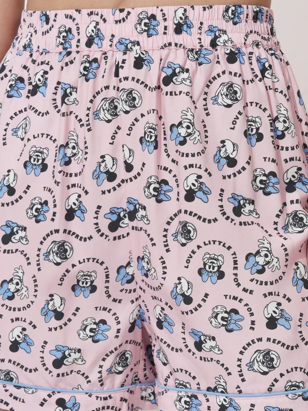 Disney By Tokyo Talkies Women Blue Minnie Mouse Top With Short