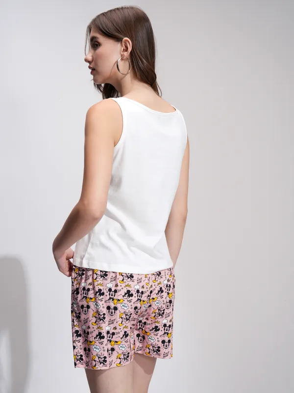 Mickey Mouse Women T-shirt With Short Co-Ords
