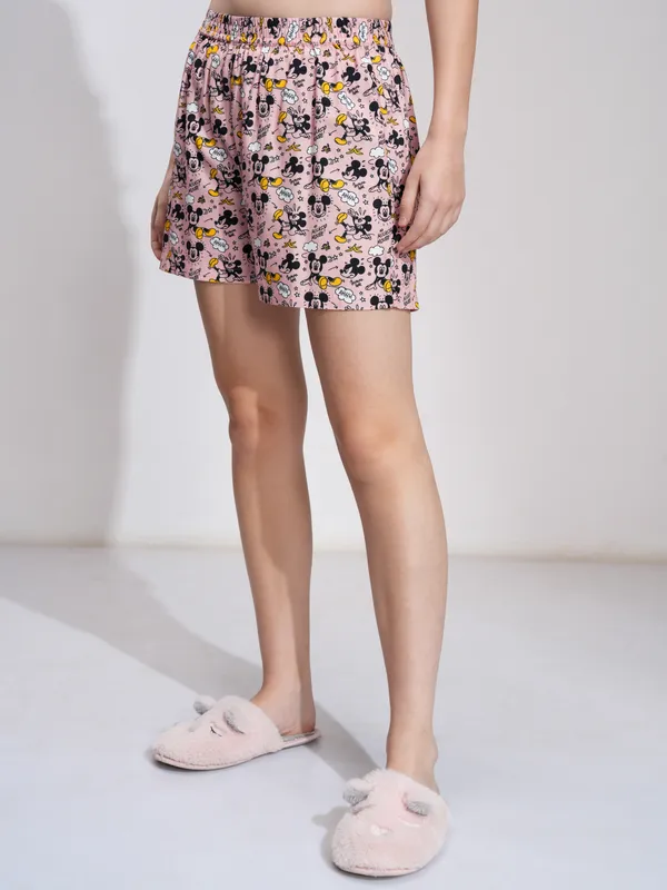 Mickey Mouse Women T-shirt With Short Co-Ords