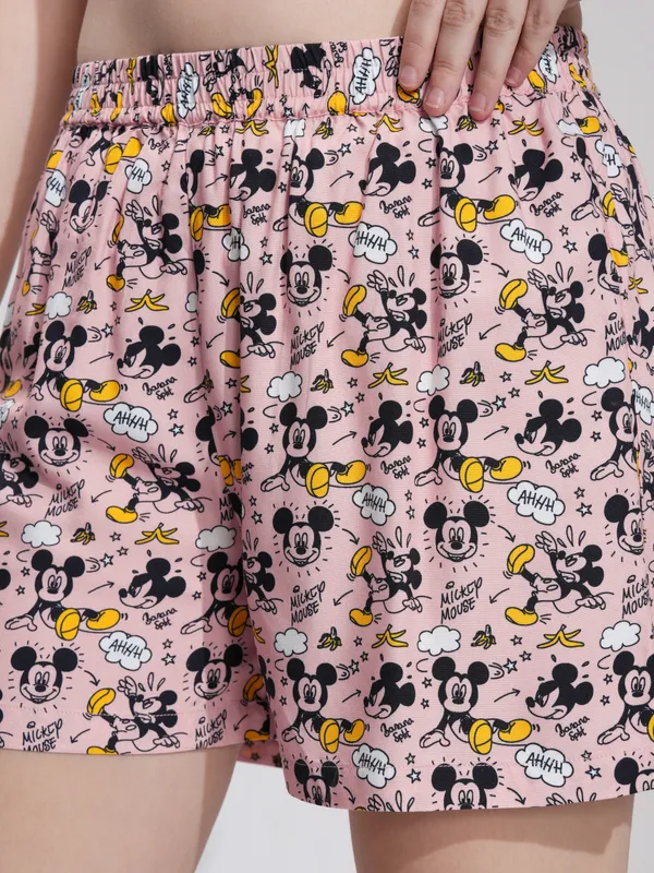 Mickey Mouse Women T-shirt With Short Co-Ords
