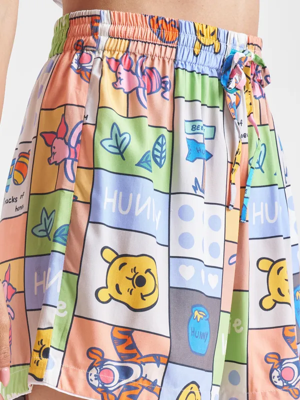 Winnie The Pooh Women Shirt With Shorts Co-Ords