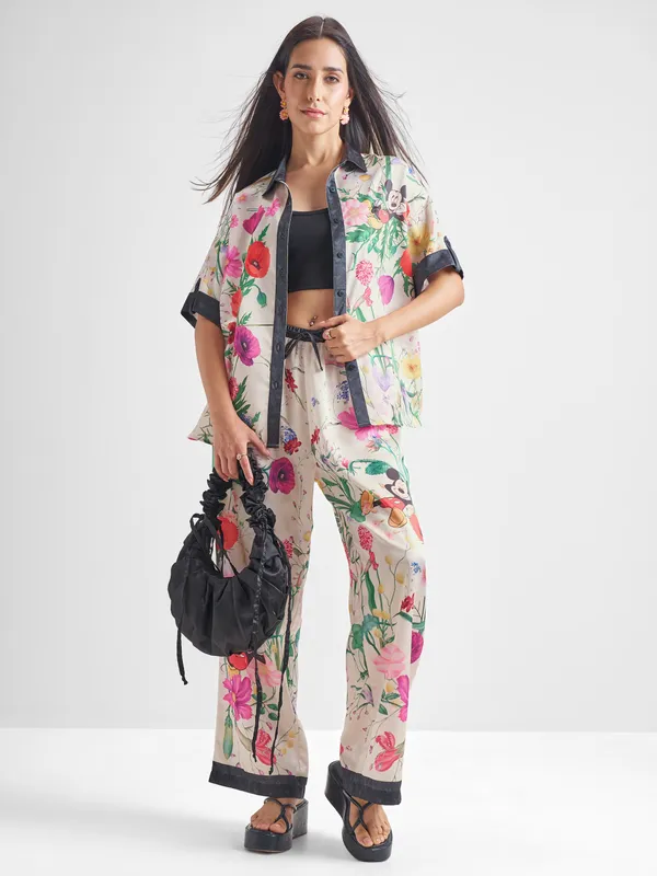 Mickey Mouse Women Shirt With Trouser Co-Ords