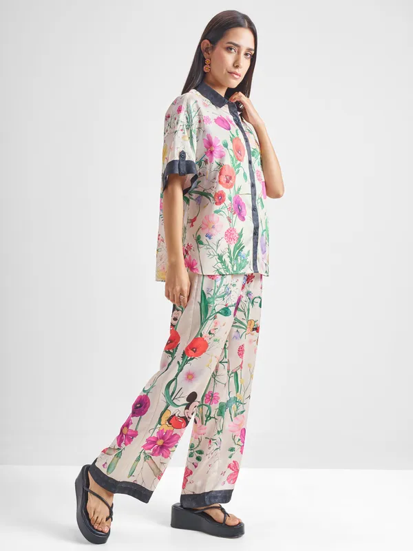 Mickey Mouse Women Shirt With Trouser Co-Ords