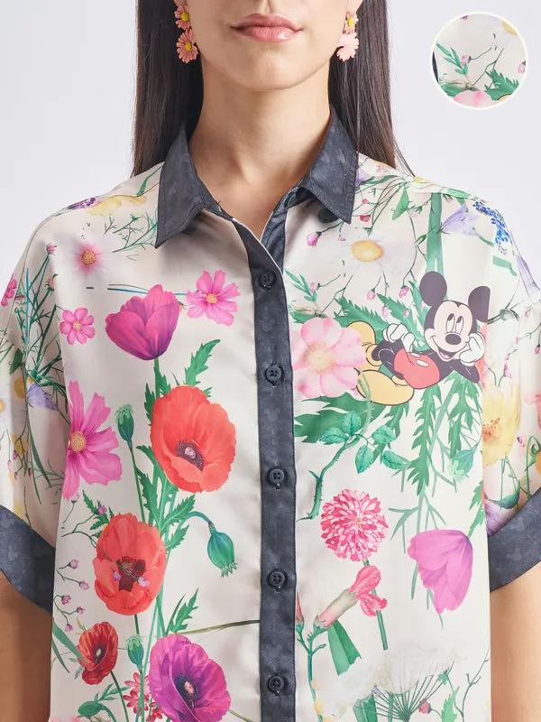 Mickey Mouse Women Shirt With Trouser Co-Ords