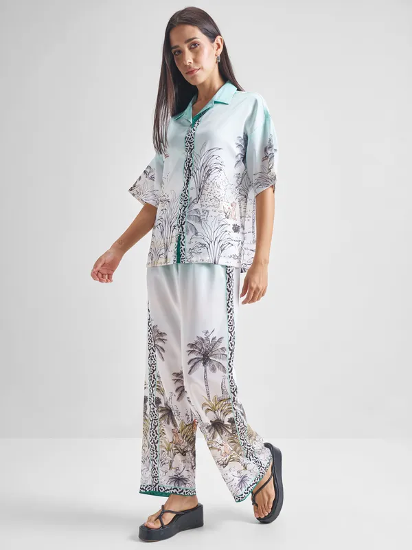 Disney By Tokyo Talkies Women Blue Lion King Shirt With Trouser