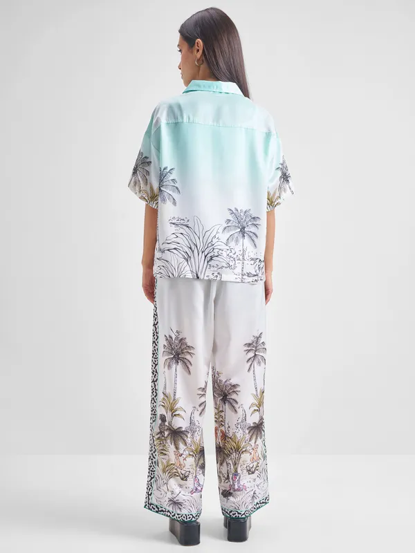 Disney By Tokyo Talkies Women Blue Lion King Shirt With Trouser