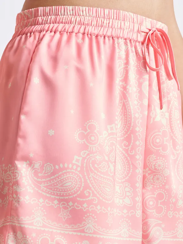 Disney By Tokyo Talkies Women Pink Mickey Mouse Shirt With Shorts Co-Ords