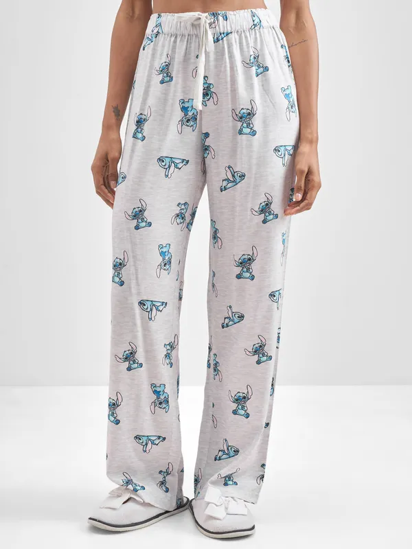 Disney By Tokyo Talkies Women Grey Stitch Shirt With Trouser Co-Ords