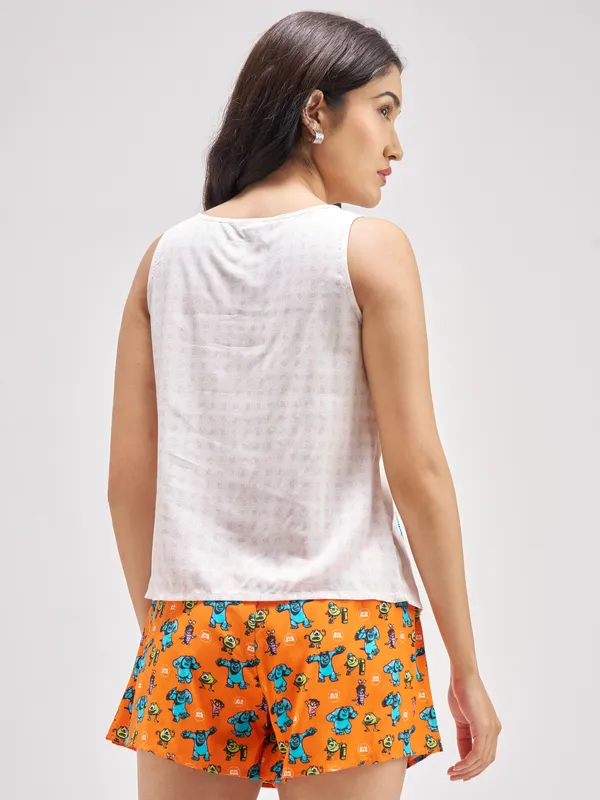 Disney By Tokyo Talkies Women Multi Monsters, Inc. Top With Shorts Co-Ords