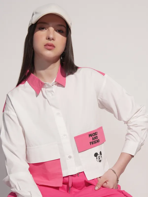 Mickey And Friends Women Printed Casual Shirt