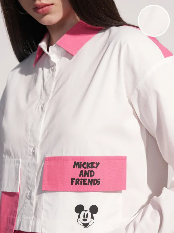 Mickey And Friends Women Printed Casual Shirt