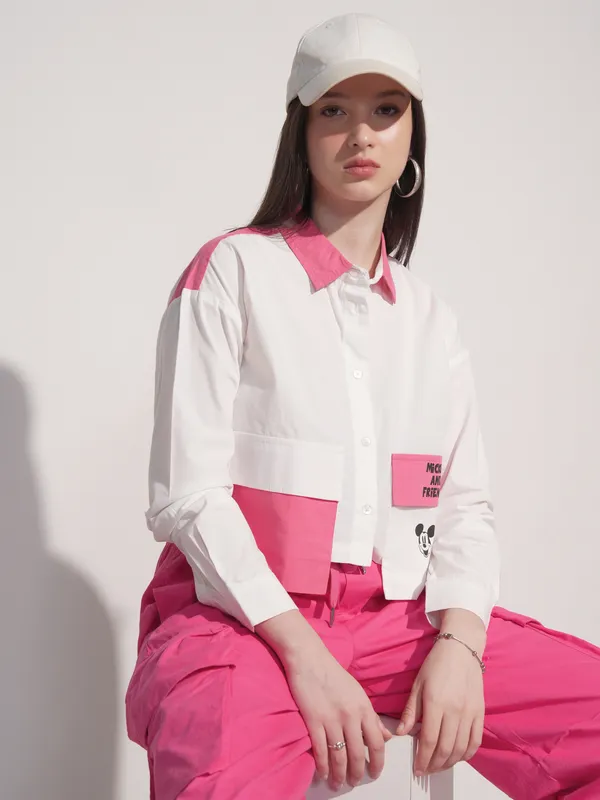 Mickey And Friends Women Printed Casual Shirt