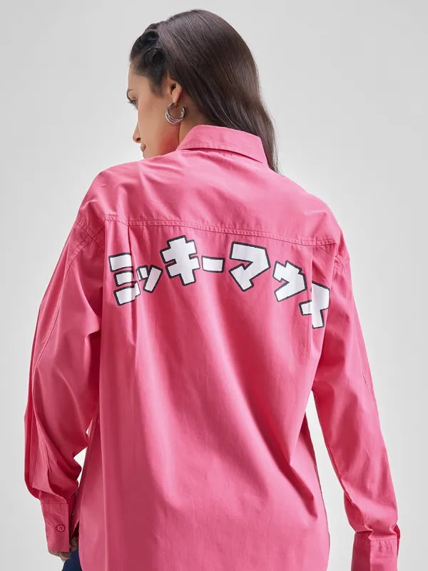 Mickey Mouse Women Printed Regular Fit Casual Shirt