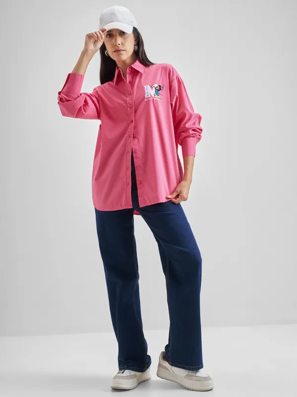 Mickey Mouse Women Printed Regular Fit Casual Shirt