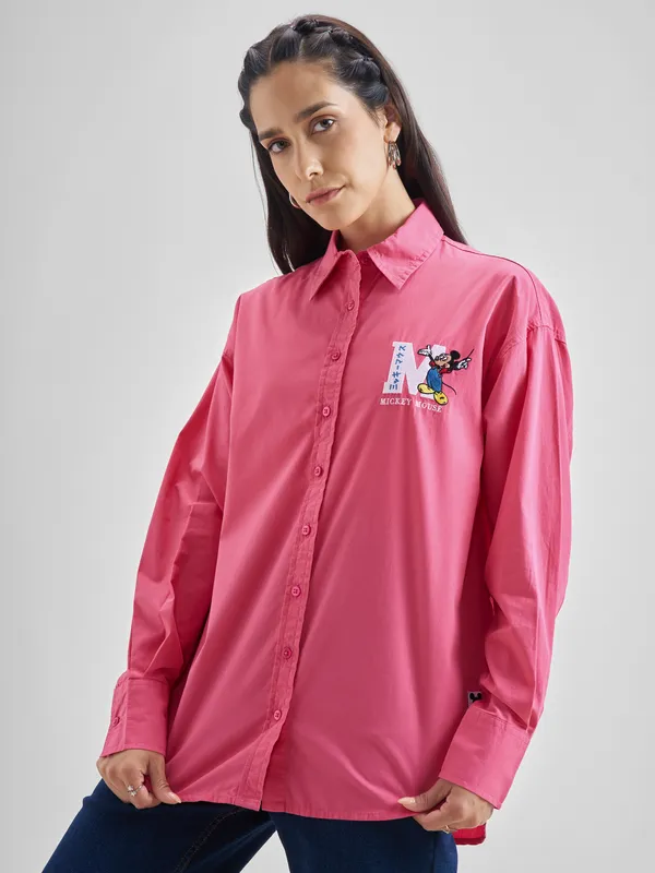 Mickey Mouse Women Printed Regular Fit Casual Shirt