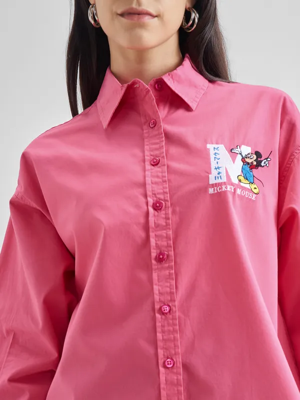 Mickey Mouse Women Printed Regular Fit Casual Shirt