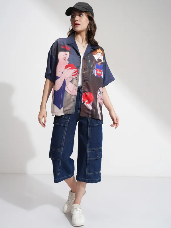 Snow White And Evil Queen Women Printed Casual Shirt