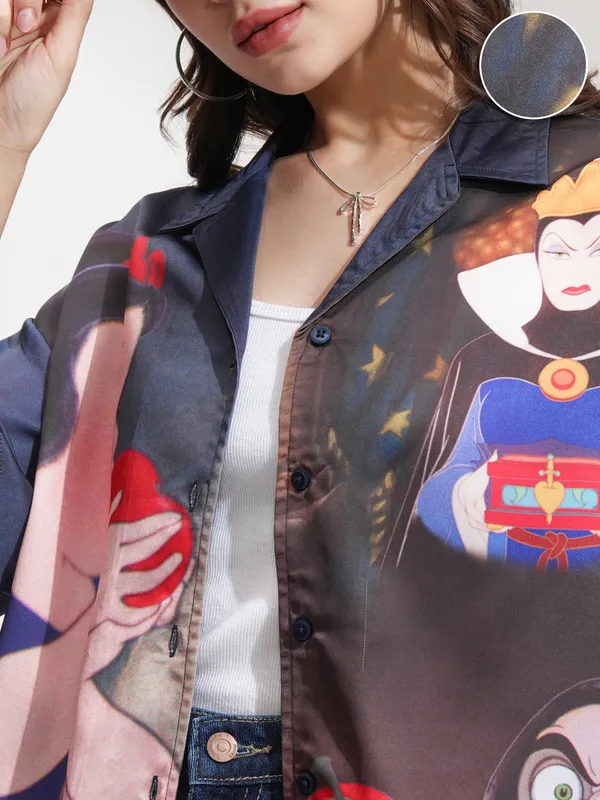 Snow White And Evil Queen Women Printed Casual Shirt