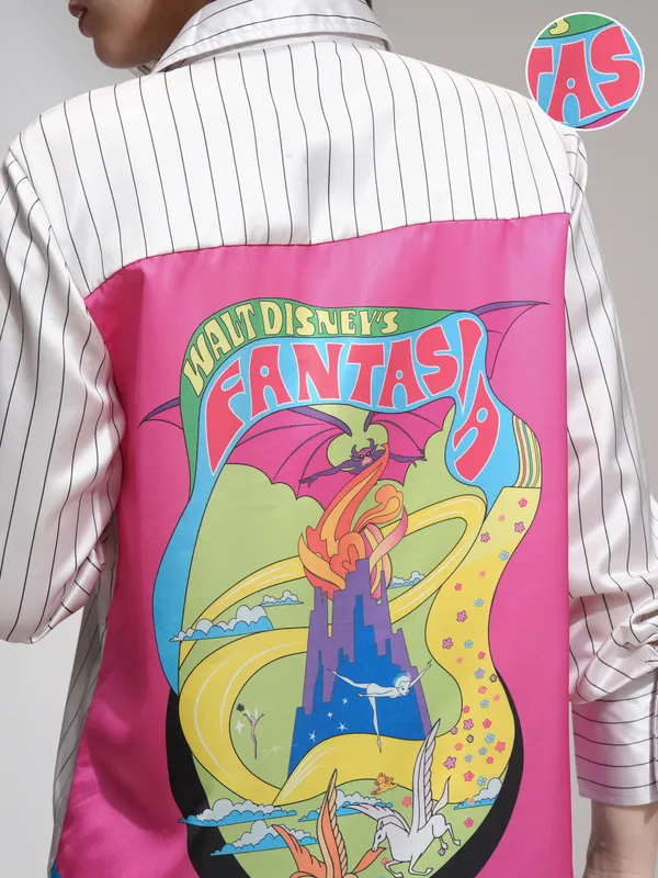 Disney By Tokyo Talkies Women White Chernabog Printed Casual Shirt