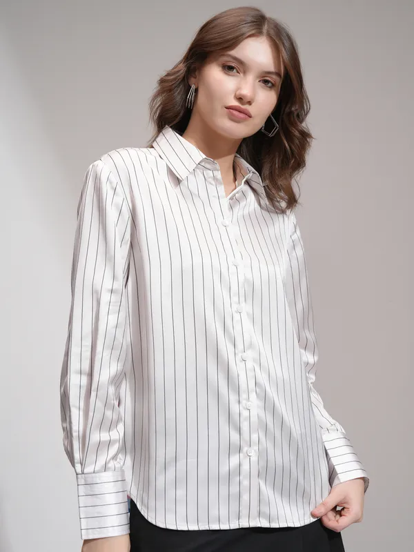 Disney By Tokyo Talkies Women White Chernabog Printed Casual Shirt